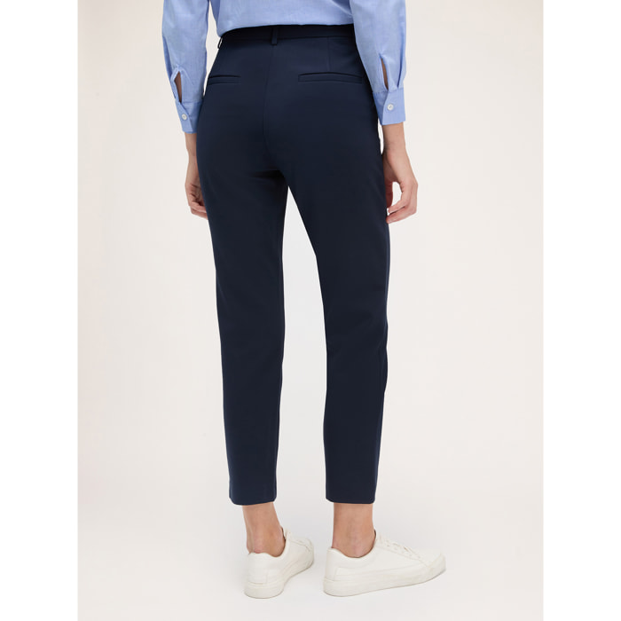 Motivi - Pantalón regular de punto milano - Azul