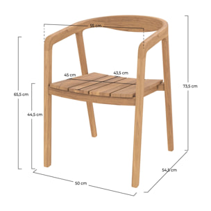 Chaise de jardin en bois de teck massif - Kora