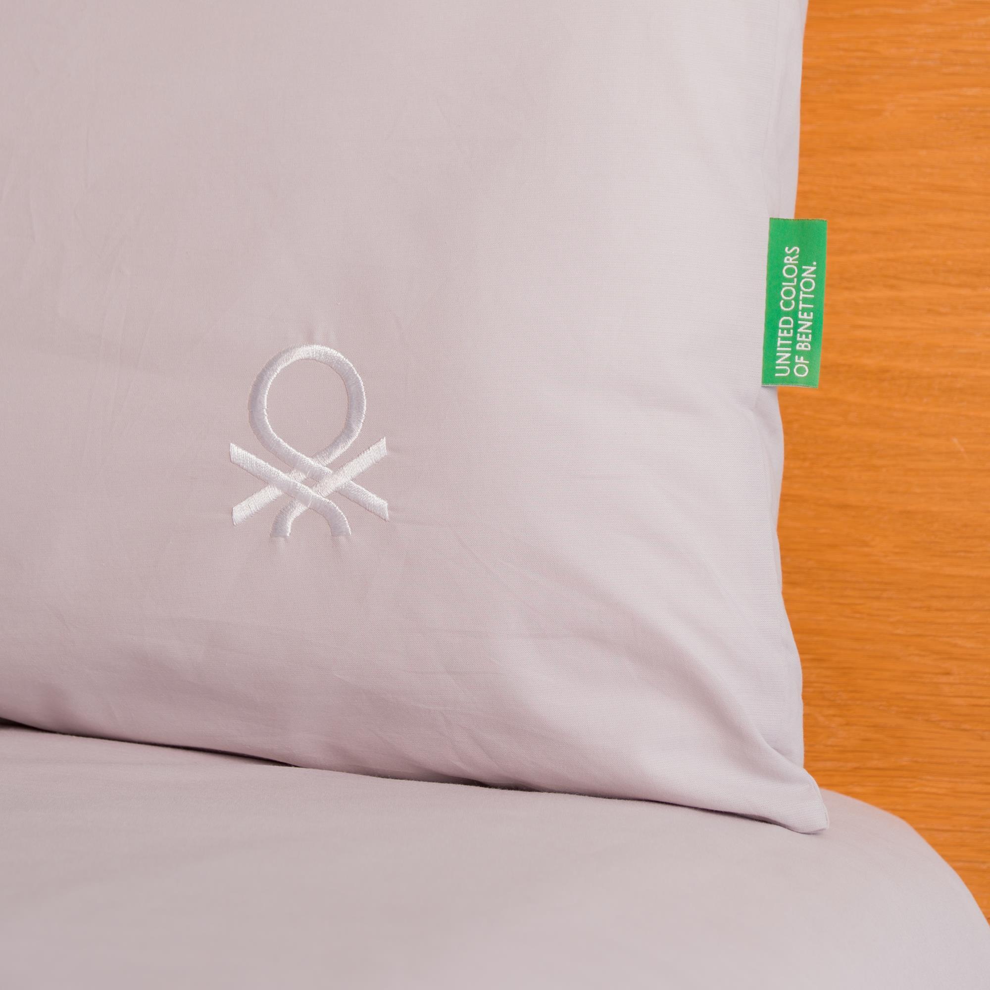Set 2pc cama (funda nórdica 155x220cm + funda de almohada 80x80cm) 200tc 100% algodón gris y blanco neutral be