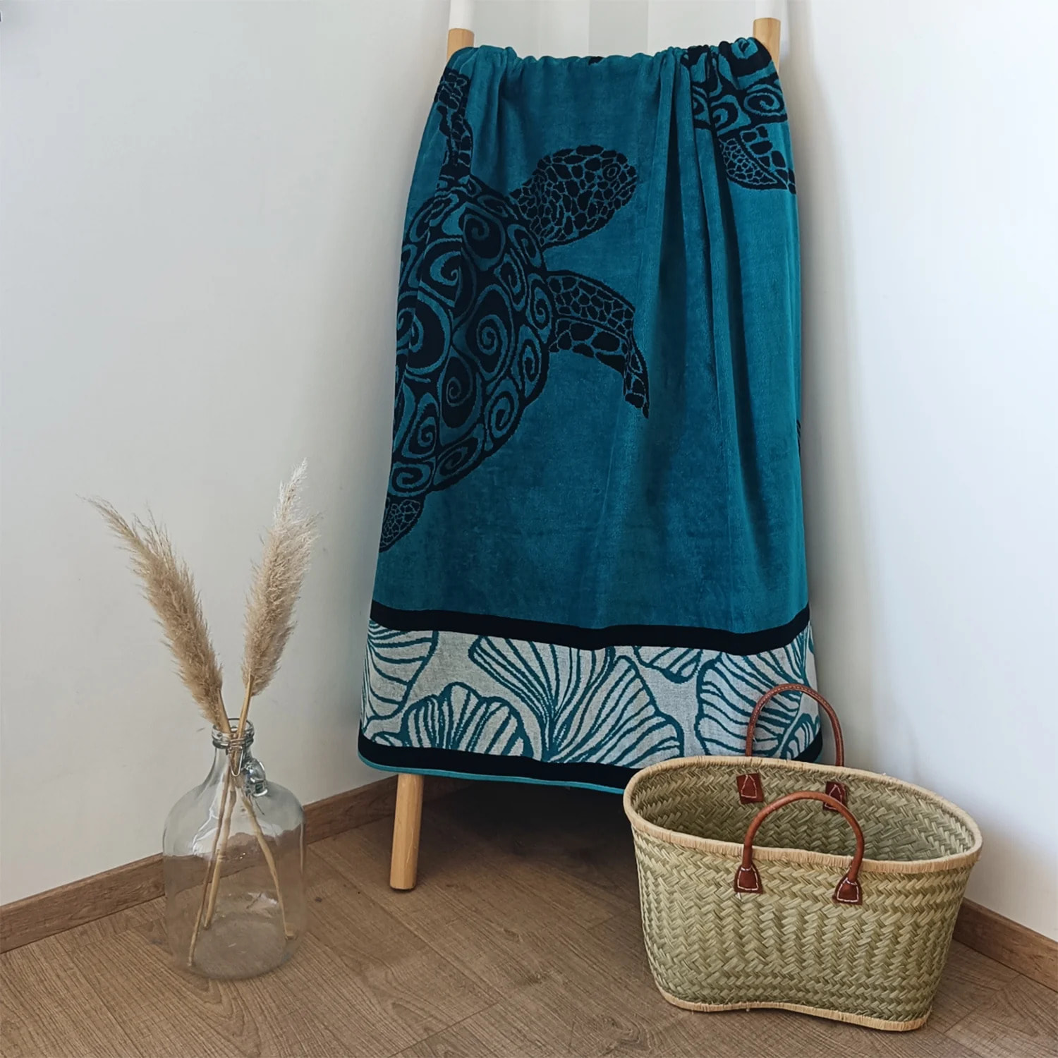 Serviette de plage éponge velours Jacquard - Mallorca - 140x180cm - 400g/m²