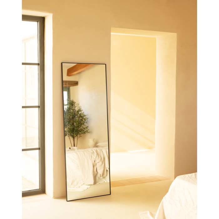Miroir rectangulaire en acier inoxydable de couleur noire 58x158x2cm Hauteur: 157.7 Longueur: 57.5 Largeur: 2.2