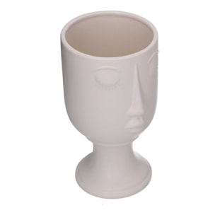 Portavaso in ceramica viso bianco cm12x11,2h21