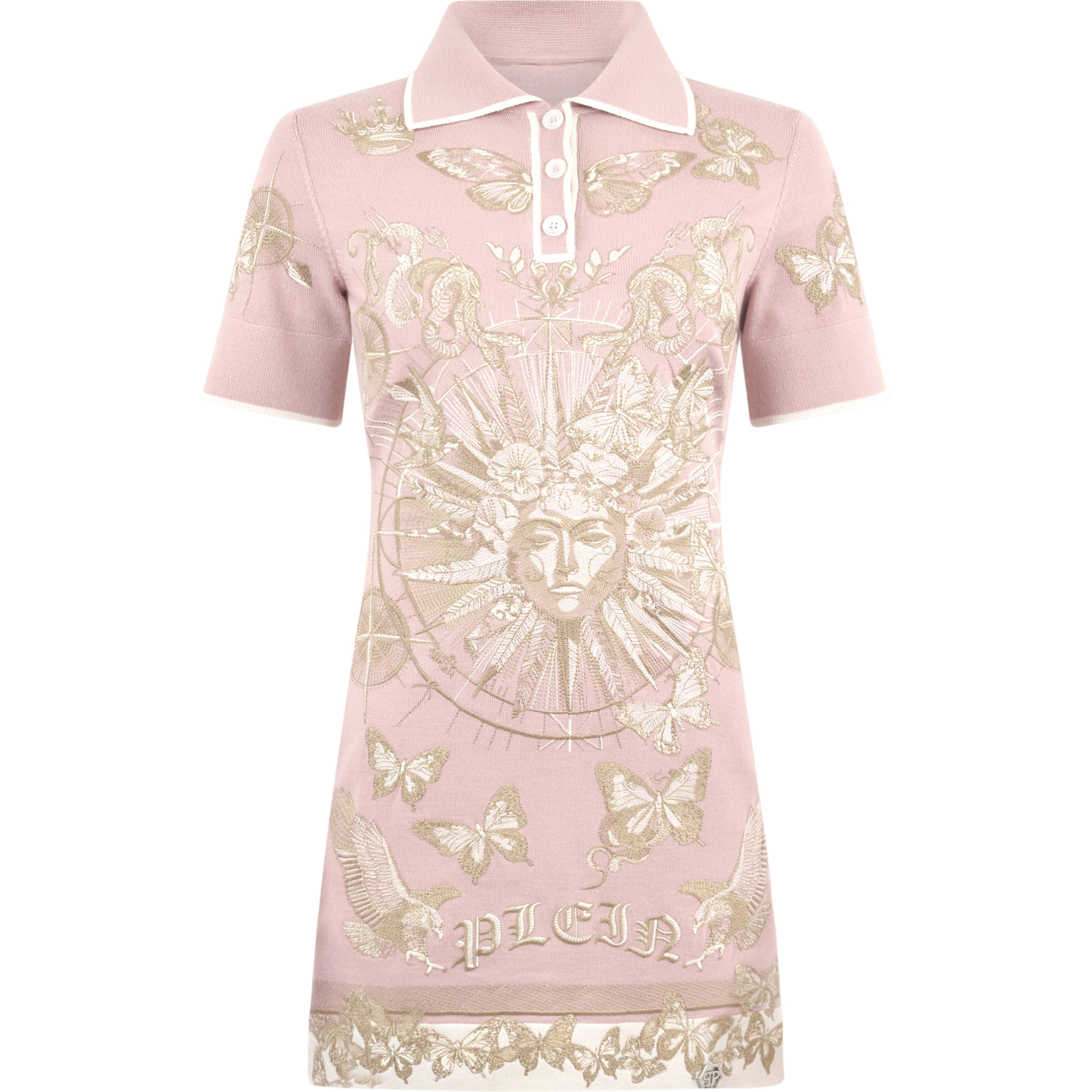 PHILIPP PLEIN Polo Mini Dress Butterfly Tattoo