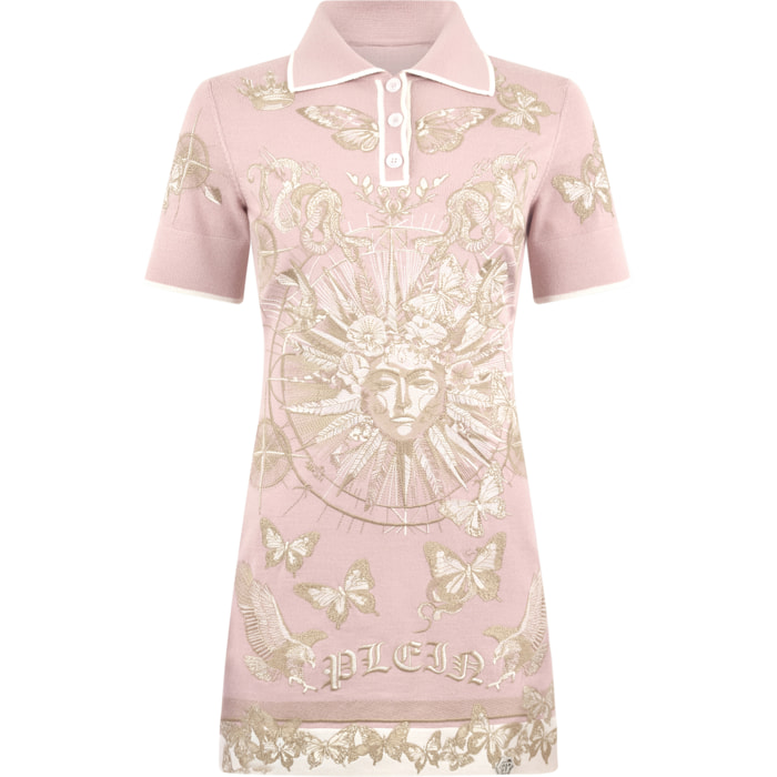 PHILIPP PLEIN Polo Mini Dress Butterfly Tattoo