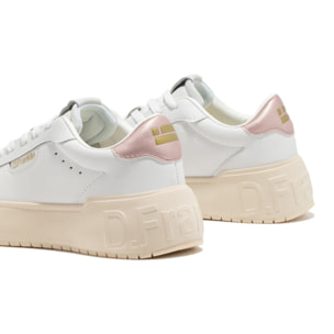 D.Franklin Zapatillas Deportivas Casual de Mujer Court Tennis Blanco/ Oro Rosado