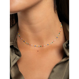 Collana Dot Colors Enamel in Argento