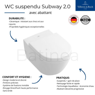 WC suspendu sans bride Subway 2.0 + abattant