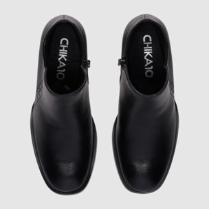 Botines de Piel Sintética - Negro - Tacón: 6 cm