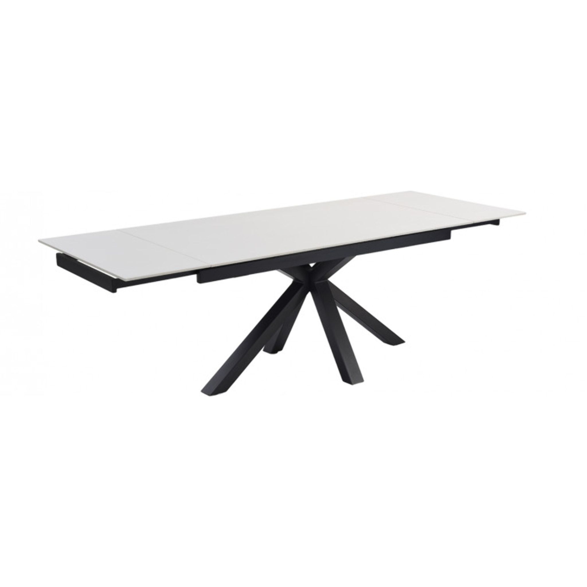 Table extensible en céramique blanc pure L160/240cm - piètement au choix - UNIK