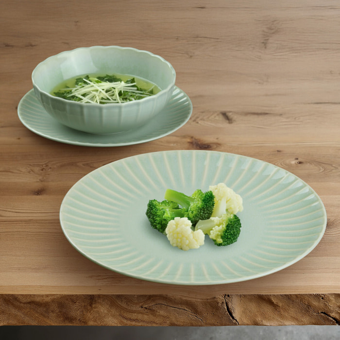 Colette Verde - Set di stoviglie da 18 pezzi