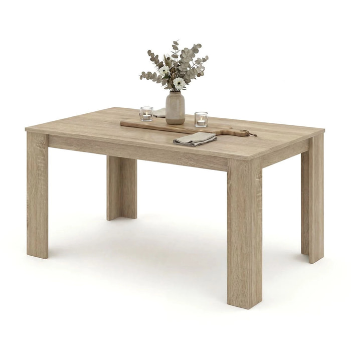 Mesa de comedor Naya en roble canadian 140X80 cm Roble Canadian