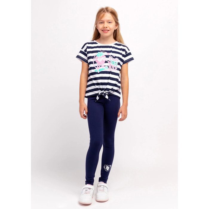 Leggings blu navy con unicorno per bambine