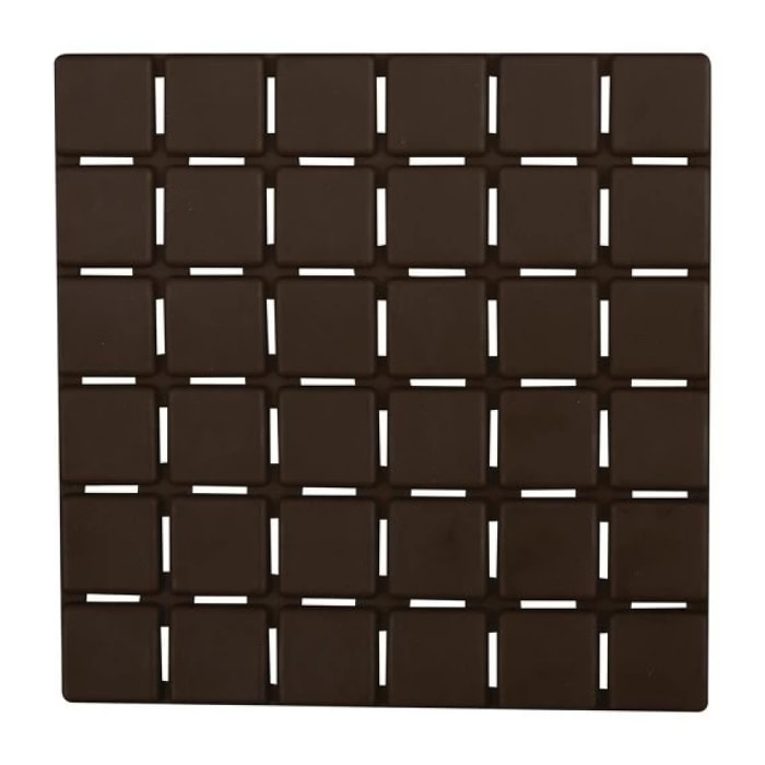 Lot de 5 Tapis antidérapants de douche ou baignoire Caoutchouc QUADRO 13x13cm Chocolat MSV