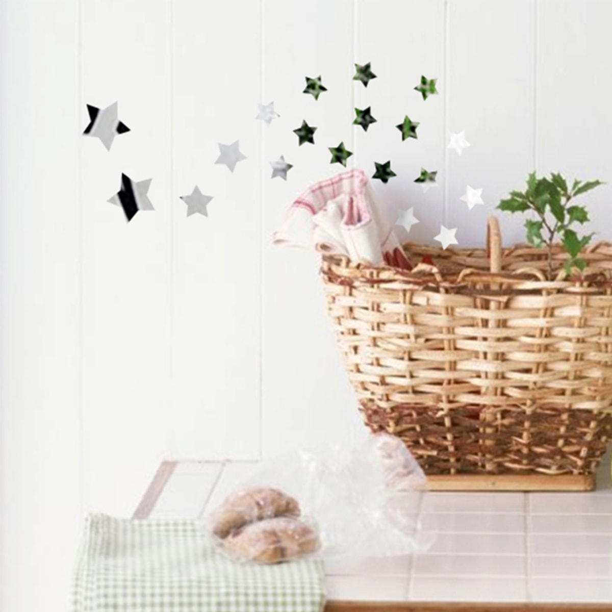 Pack de 19 stickers mirroirs étoiles 10 x 10 cm