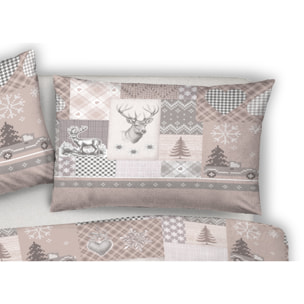 Parure Copripiumino in 100% Cotone Made In Italy Alpi Beige