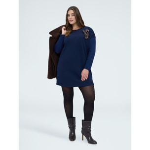 Fiorella Rubino - Vestido corto con lazo de lunares - Azul