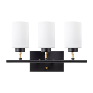 Aplique de pared, metal , negro, 46x15x28, casquillo 3 x E27 Max 40 W