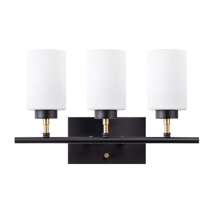 Aplique de pared, metal , negro, 46x15x28, casquillo 3 x E27 Max 40 W