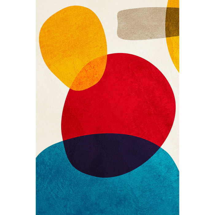 Tableau géométrique shape cercle rouge  Toile imprimée
