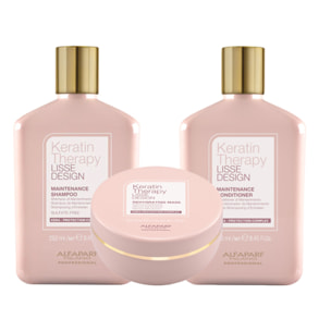 ALFAPARF MILANO Kit Keratin Therapy Lisse Design Shampoo 250ml + Mask 200ml + Conditioner 250ml