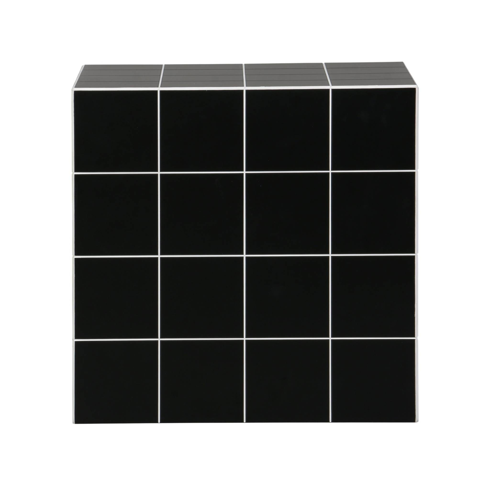 Table basse. table d'appoint cubique imitation carreaux de ciment noir 40x40cm - Kubeeek