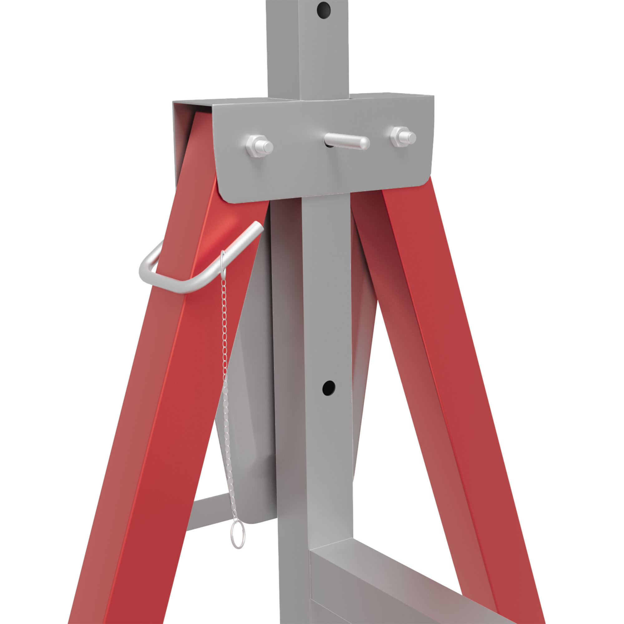 Lot de 2 tréteaux pliables télescopiques hauteur réglable 80-130 cm rouge