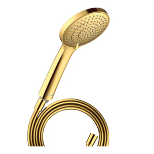 Pommeau de douche 3 jets DURAVIT Universal avec curseur doré poli + flexible de douche