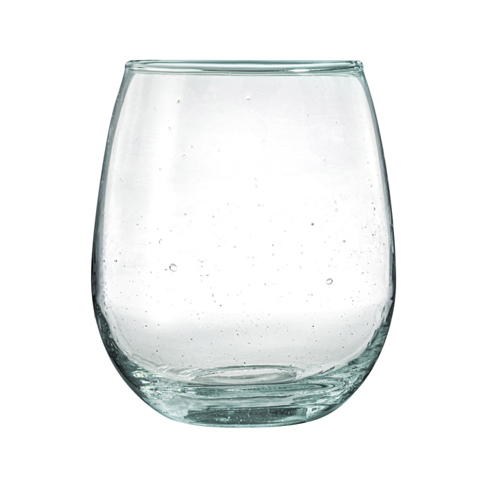 Nour - Lot 6 gobelets 30 cl en verre recyclé soufflés bouche