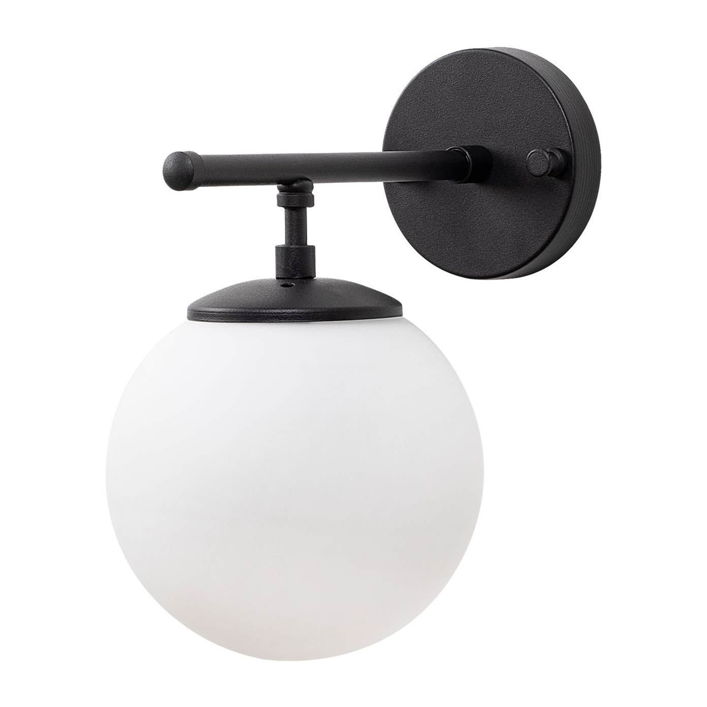 Aplique de pared pantalla blanca, metal , negro, 15x24x24, casquillo E14 Max 40 W