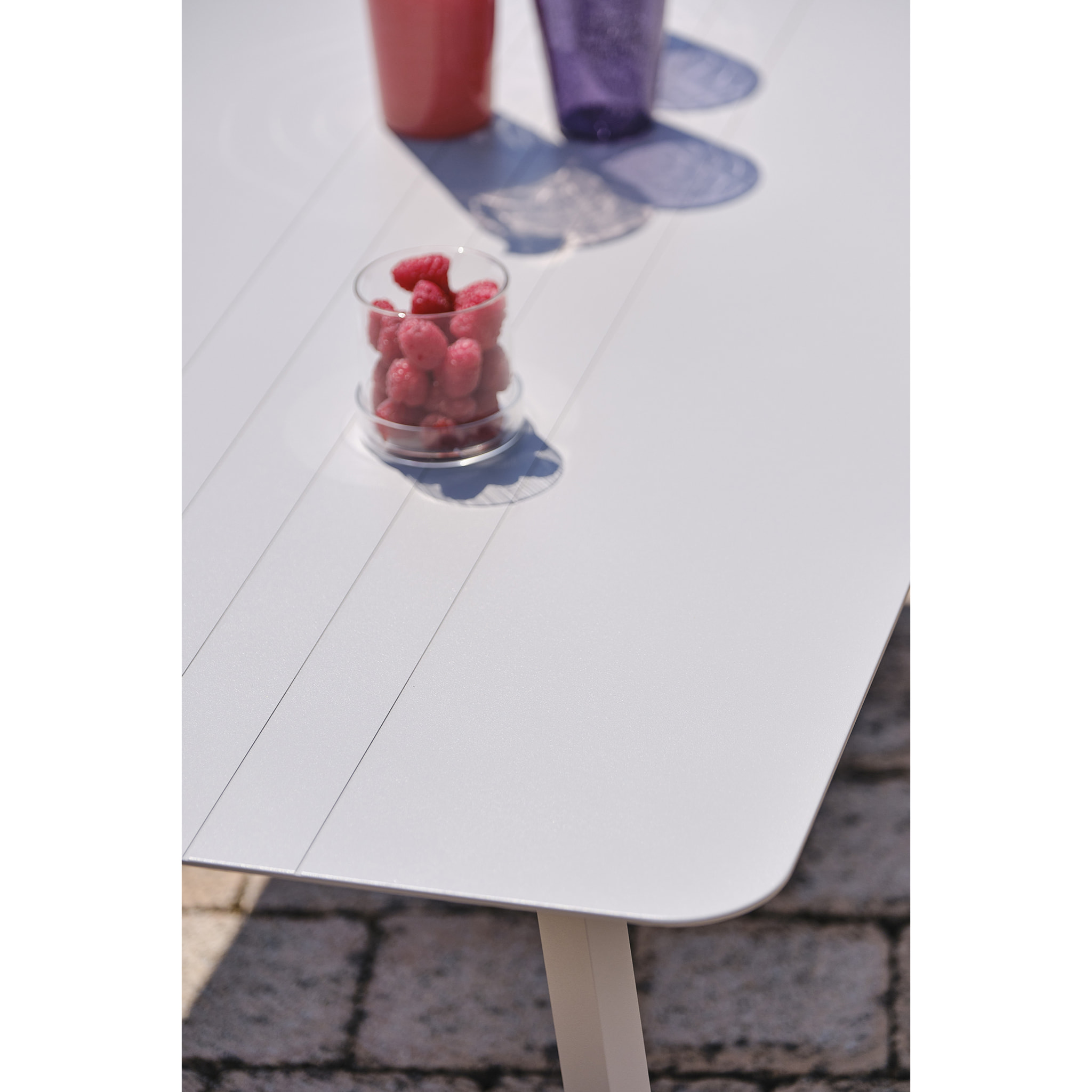 MANOSQUE - Salon de jardin d'angle 7 places en aluminium et corde