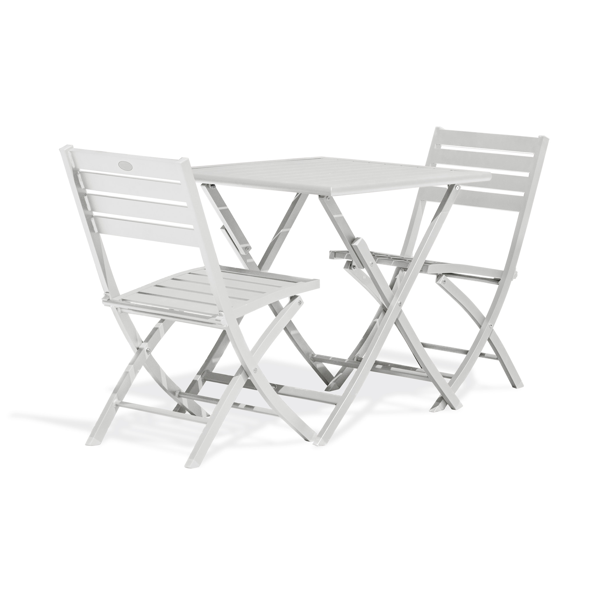 MARIUS - Ensemble repas de jardin 2 places en aluminium