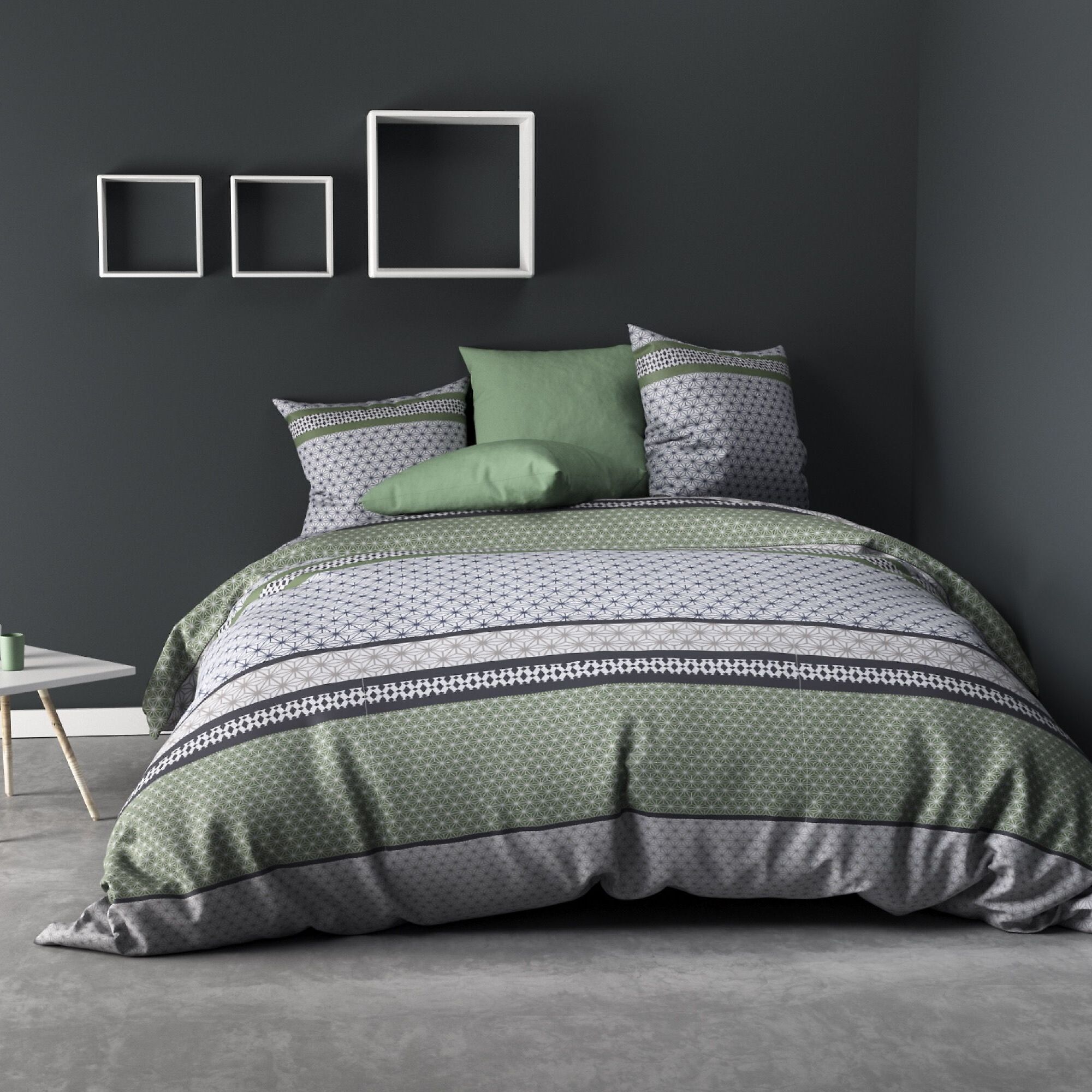 Parure De Couette 2pcs 100% Microfibre 55gsm Vaxo Vert