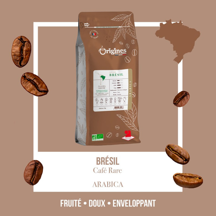 Café Rare Bio - Brésil - Grain 1kg