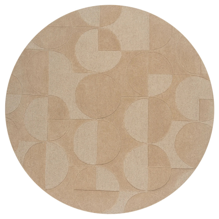 Tapis en laine rond GIGI Beige