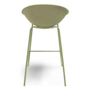 Rio - Set di 4 sgabelli da bar in PP verde stile moderno per interni di design verde