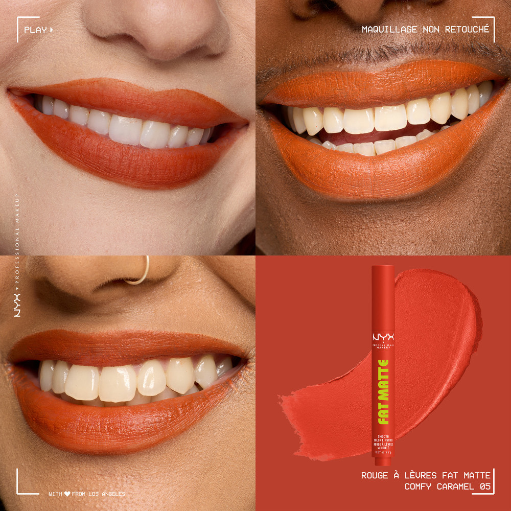 NYX Professional Makeup Fat Matte Rouge à Lèvres Mat Crémeux Comfy Caramel