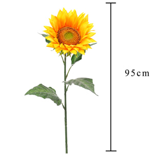 Girasole. Altezza 95 Cm - Pezzi 4 - 18X95X18cm - Colore: Giallo - Bianchi Dino - Fiori Artificiali