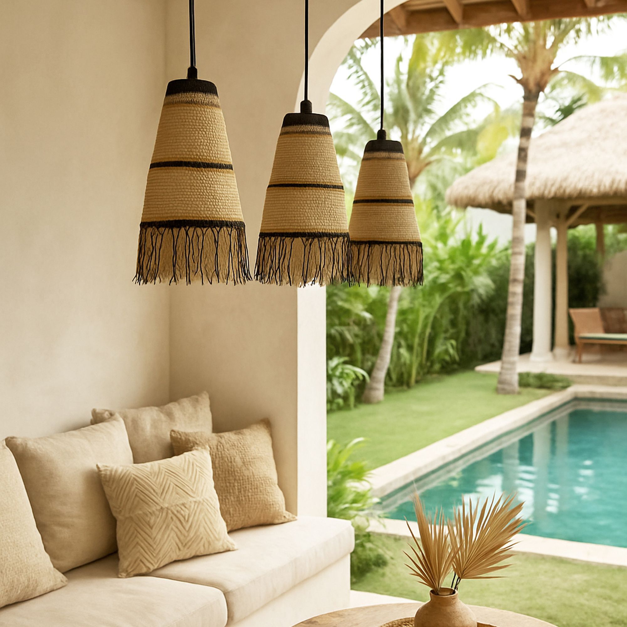 Suspension en jonc de mer  TOBAGO