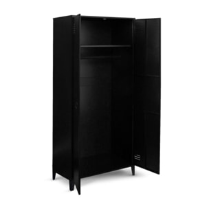 Armoire vestiaire 2 portes Storen en métal noir
