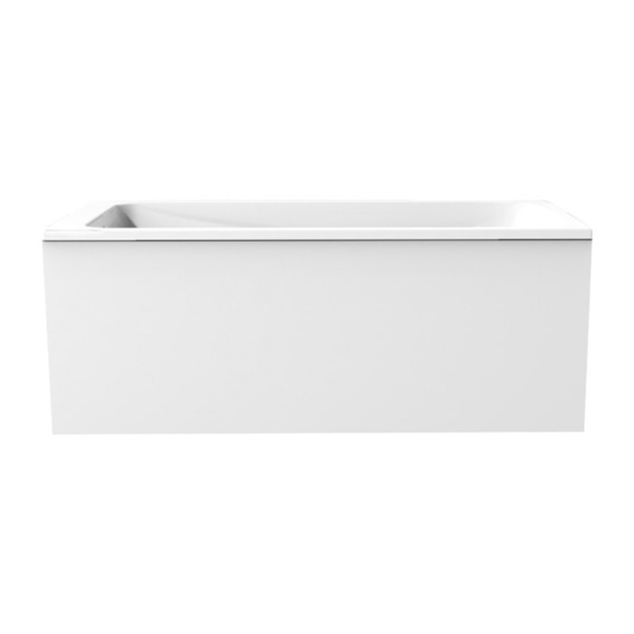 Tablier frontal blanc pour baignoire rectangulaire 180 x 60 cm installation niche