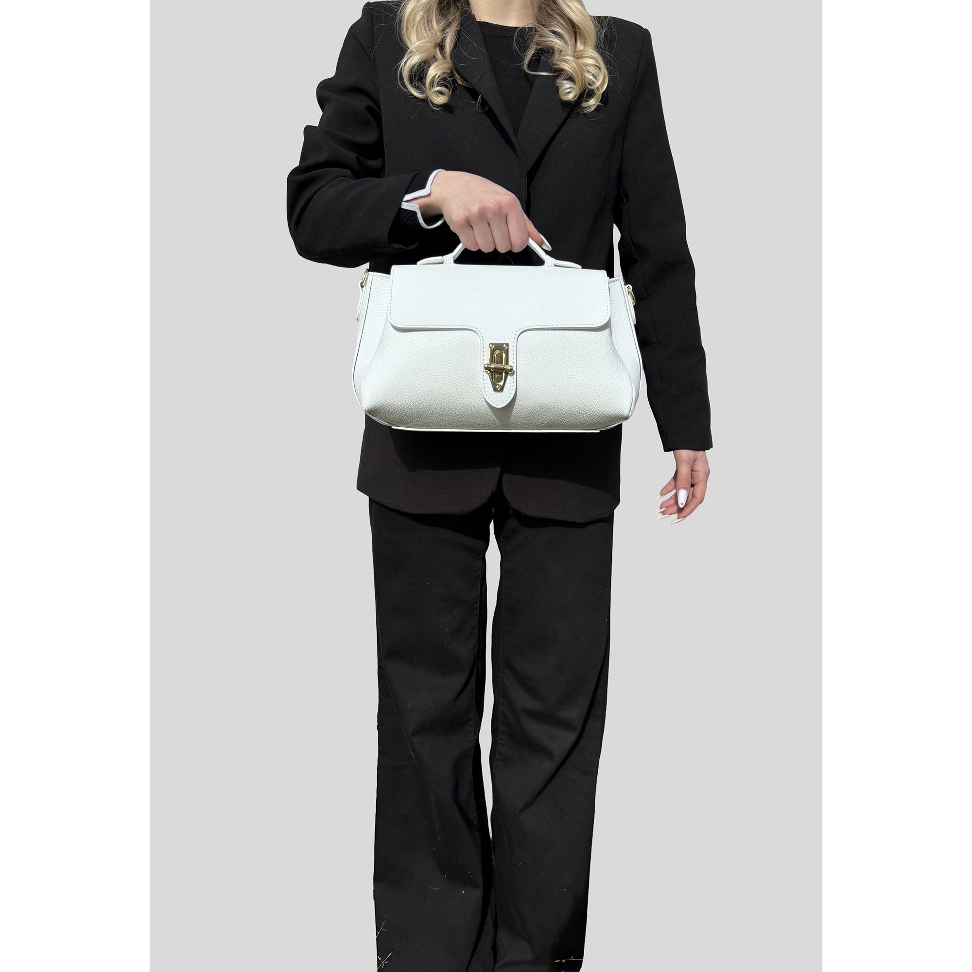 Borsa a Mano Elegante in Vera Pelle Made in Italy