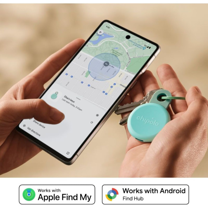 Tracker GPS CHIPOLO Loop rechargeable USBC vert menthe