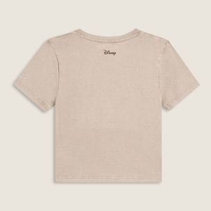 T-shirt cropped da donna con Mickey Mouse in strass