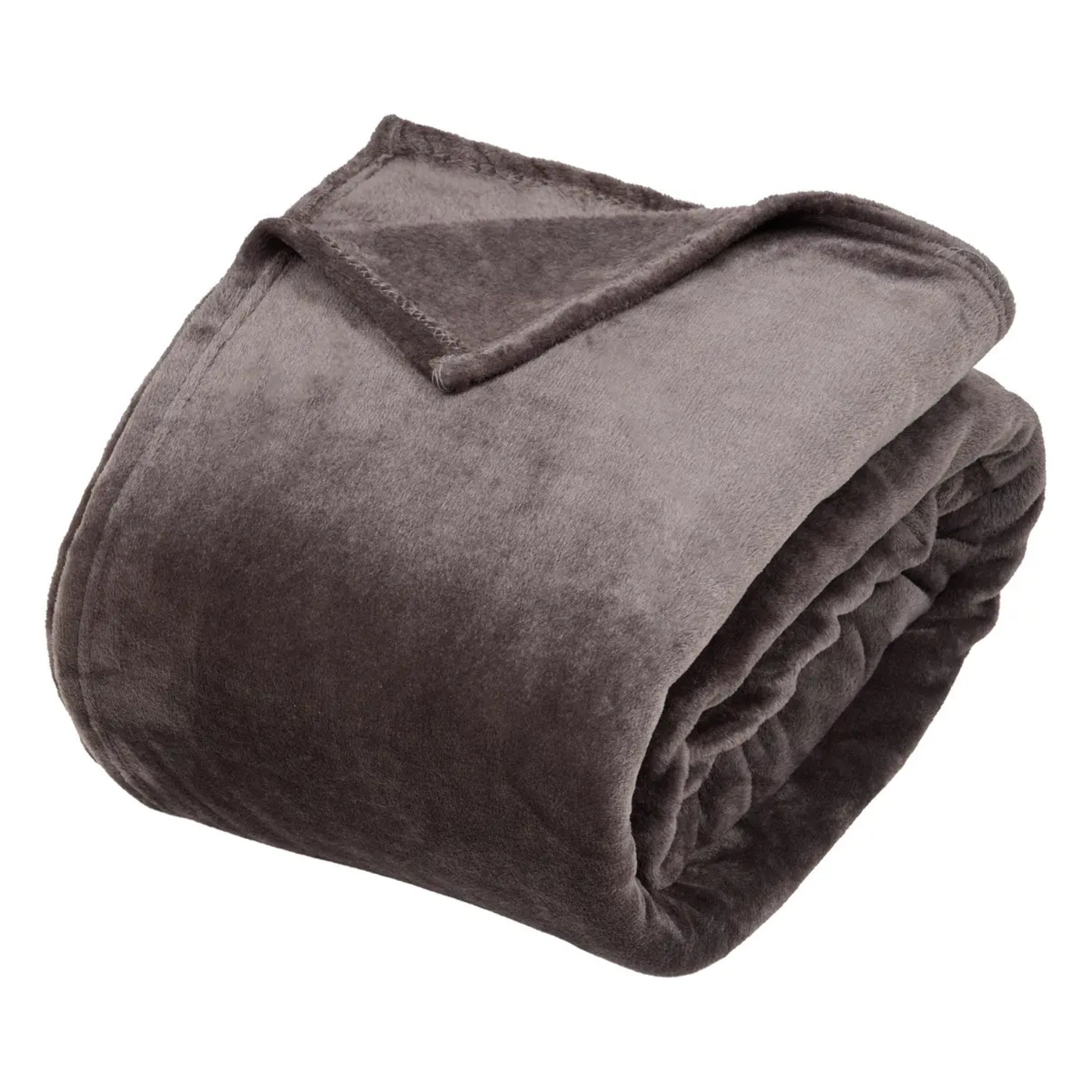 Plaid flanelle Ollis gris foncé 260x240cm