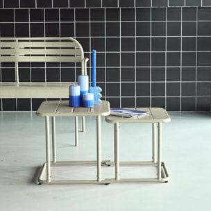 Table gigogne extérieure carrée en acier AMÉLIA