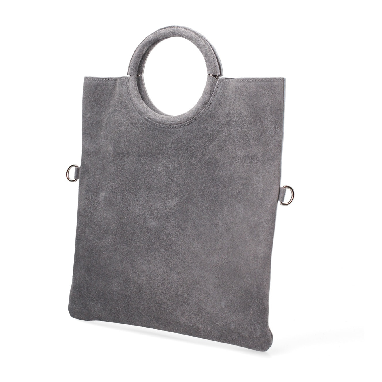 Borsa a mano da donna Made in Italy - Modello Zelia - Pelle scamosciata - 29.0 x 30.0 x 1.0 cm