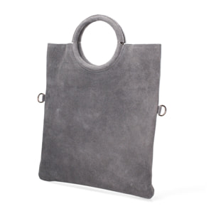 Borsa a mano da donna Made in Italy - Modello Zelia - Pelle scamosciata - 29.0 x 30.0 x 1.0 cm