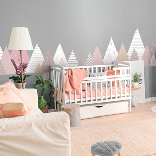 Stickers muraux enfants - Décoration chambre bébé - Autocollant Sticker mural géant enfant montagnes scandinaves MELINKA