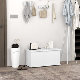Coffre malle de rangement coffre à jouets dim. 80L x 40l x 40H cm panneaux particules blanc