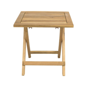 Table basse de jardin pliante en bois "Portimao" - 40 x 40 x 40 cm - Marron